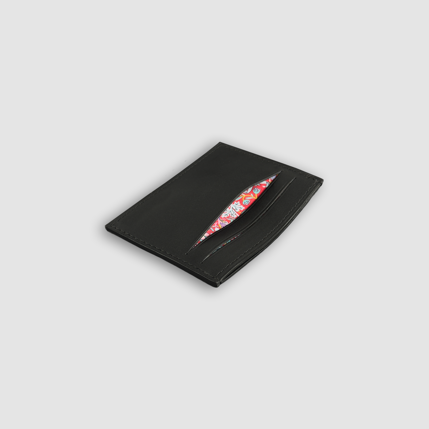 Card holder slim Baranil black leather lying