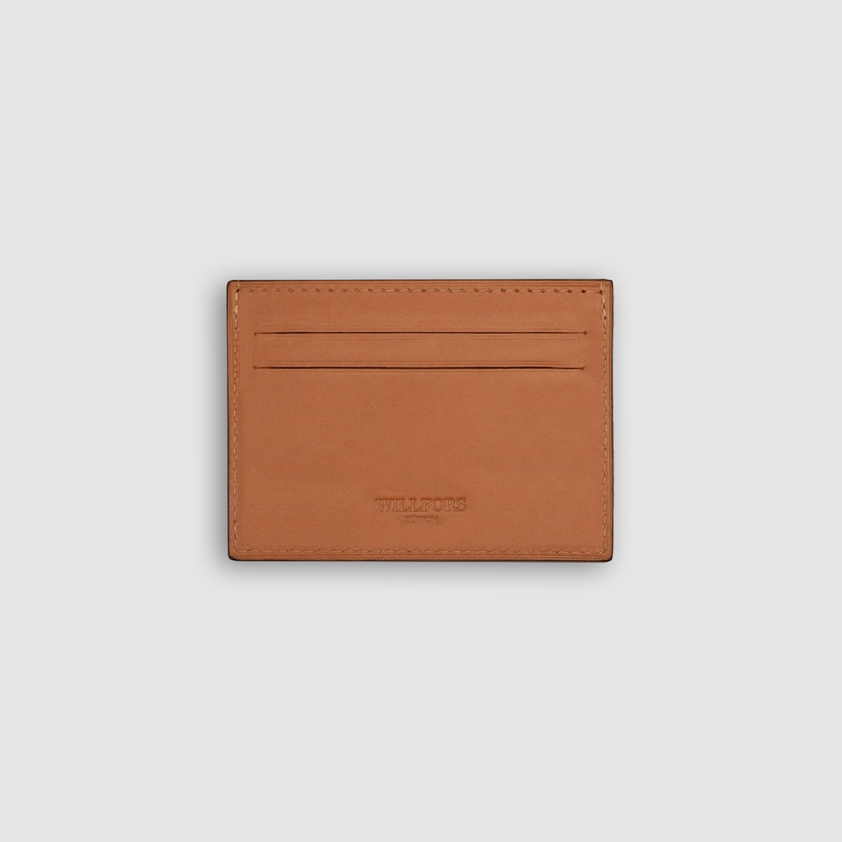 Card holder slim Baranil fauve leather back