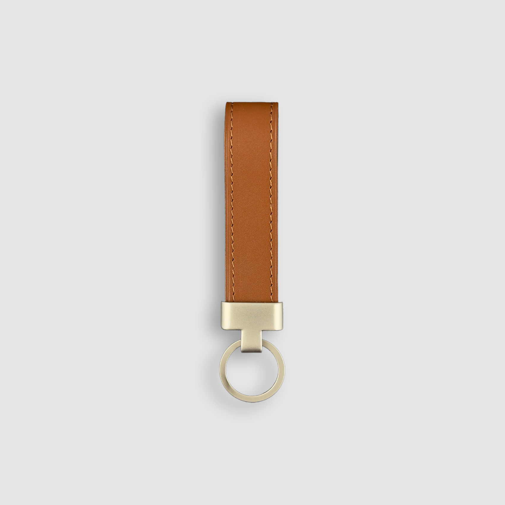 Large key ring fauve baranil calf leather front