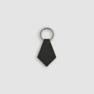 Key ring small black baranil calf leather back