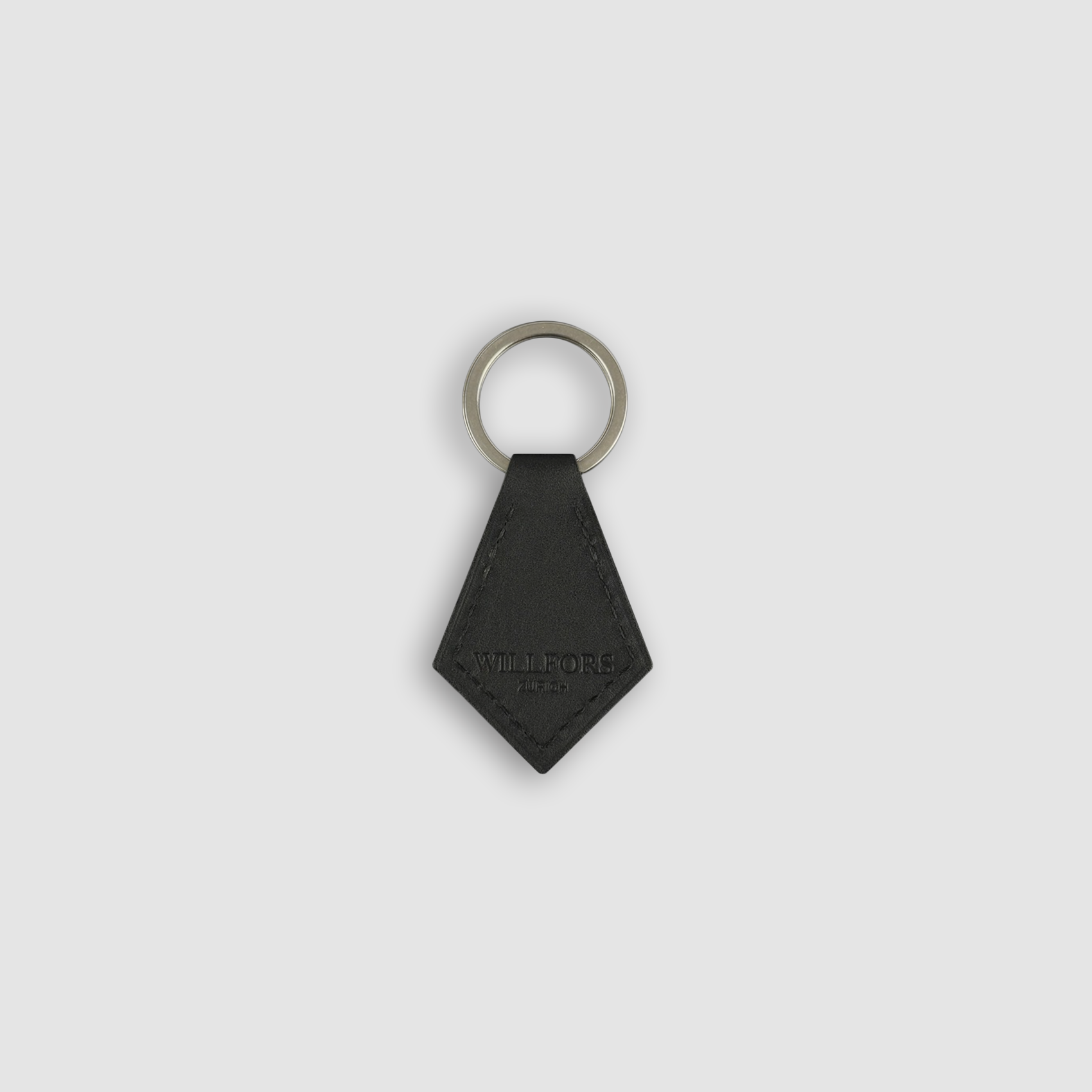 Key ring small black baranil calf leather back