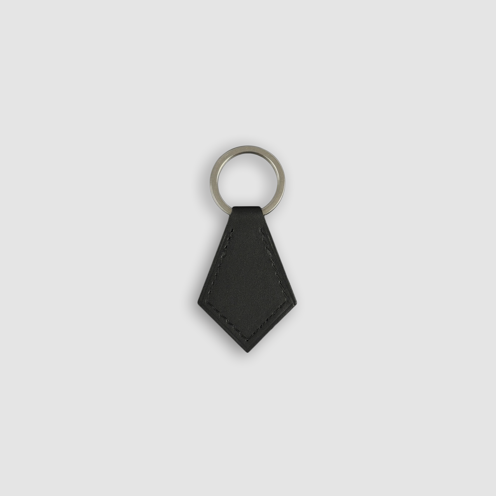 Key ring small black baranil calf leather front