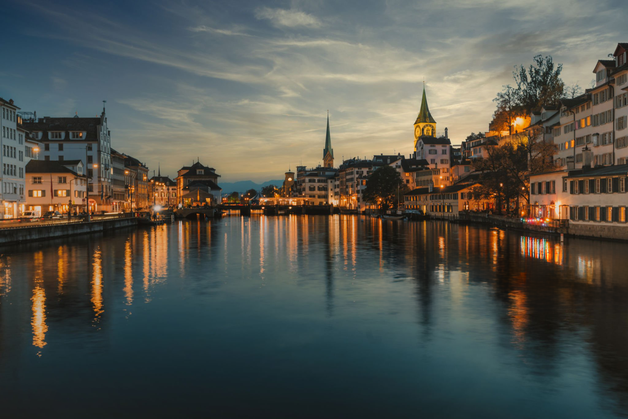 Photo of Zurich at night